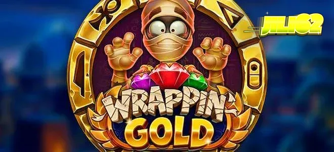 Wrappin' Gold slot game theme featuring a mummy and Egyptian gold